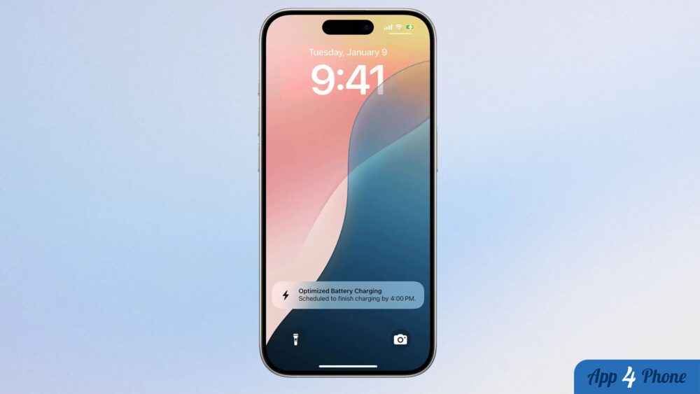 iPhone affichant la recharge optimisée de la batterie