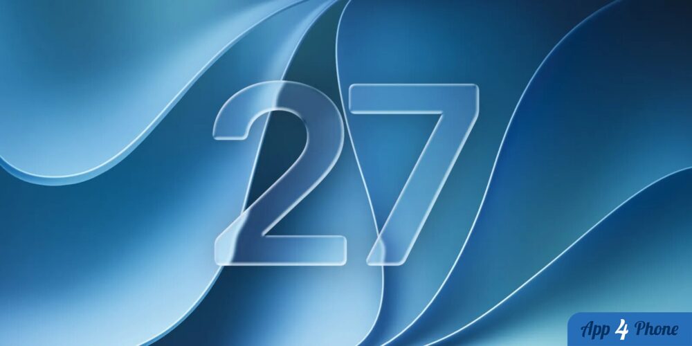 Illustration bleue affichant le nombre 27 pour iOS