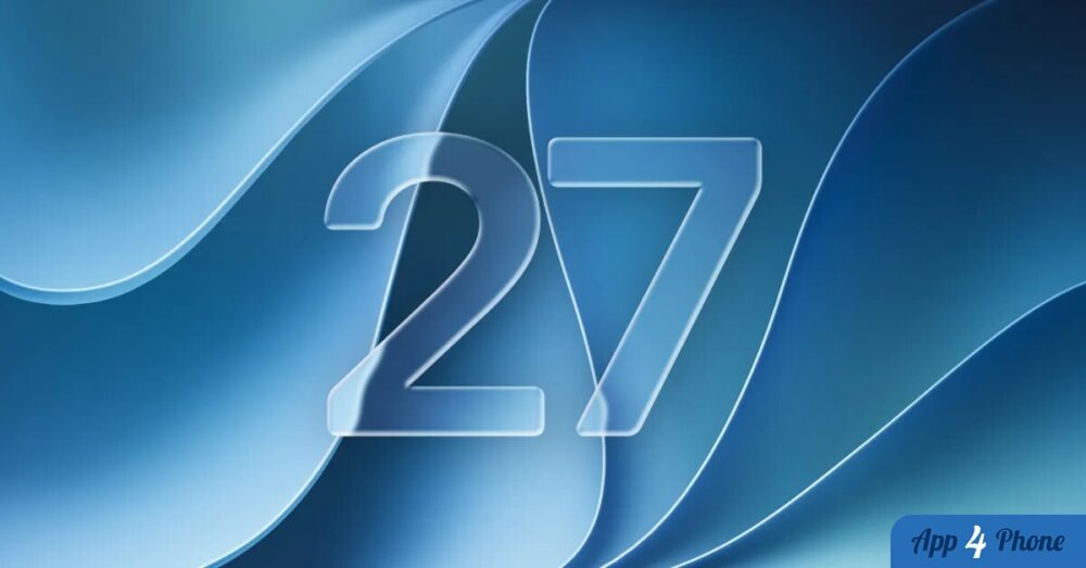 Illustration bleue affichant le nombre 27 pour iOS