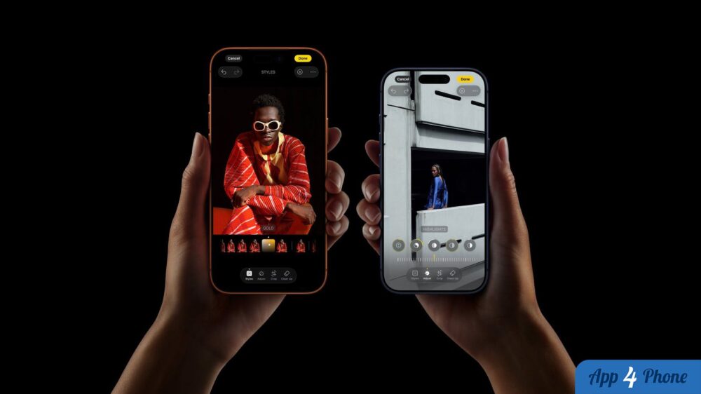 Deux iPhone affichant des photos sur leurs écrans