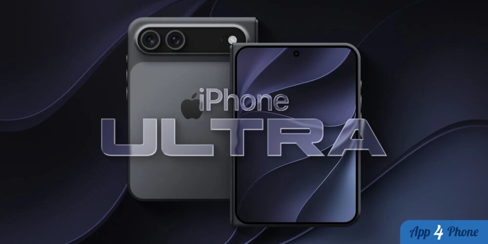 Rendu conceptuel d’un nouvel iPhone pliable présenté sous plusieurs angles
