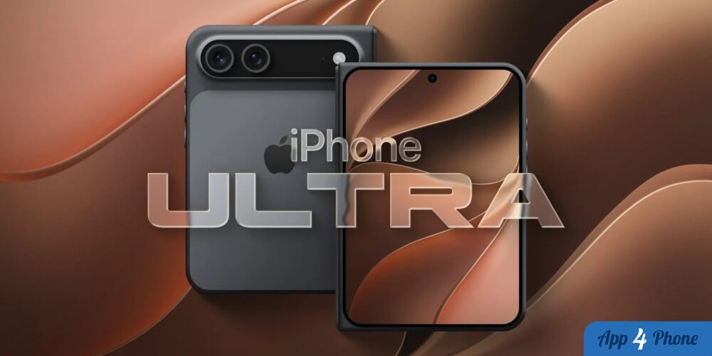 Rendu conceptuel de l’iPhone Ultra pliable, ouvert et fermé