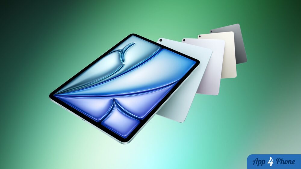 Plusieurs iPad présentés autour d’un modèle affichant un écran bleu