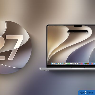 MacBook affichant le fond d’écran de macOS 27