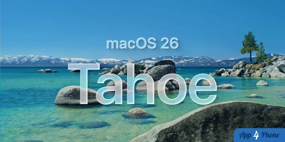 Visuel de macOS Tahoe 26 avec paysage de lac alpin