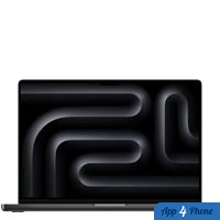 MacBook Pro ouvert affichant un fond d’écran noir
