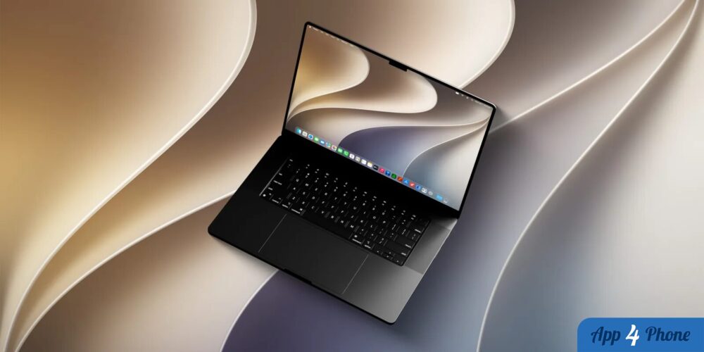 MacBook ouvert présentant macOS et son écran aux couleurs douces