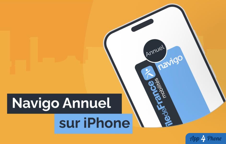 Illustration d’un passe Navigo annuel dématérialisé sur iPhone