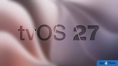 Illustration de tvOS 27 sur fond abstrait