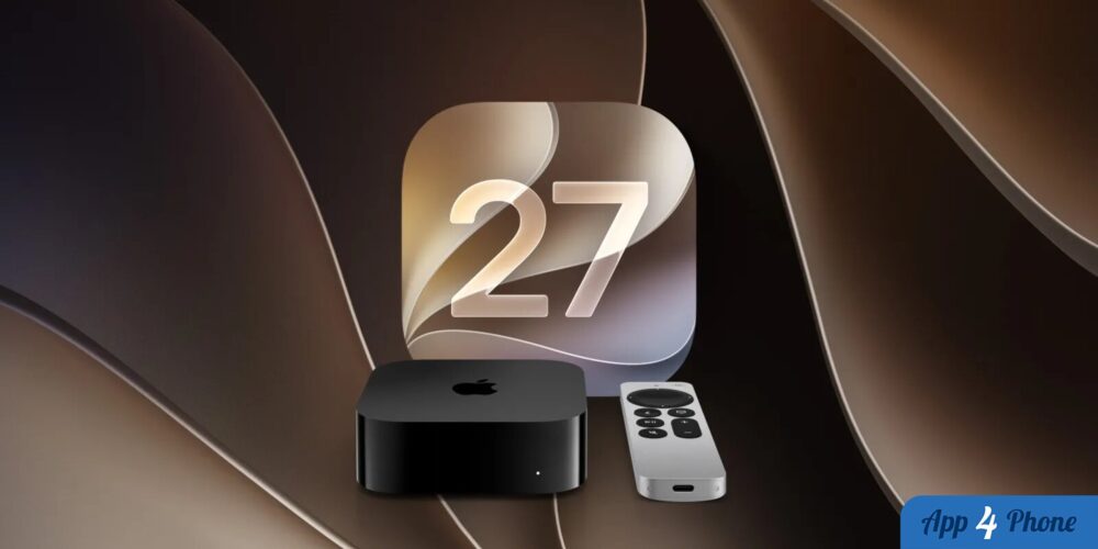 Boîtier Apple TV 4K et télécommande avec tvOS 27