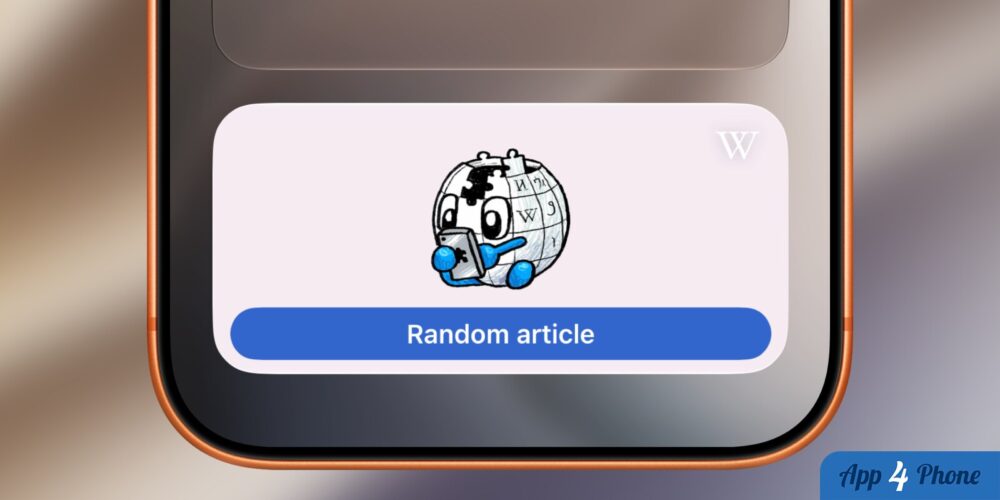 Widget Wikipédia affichant un article aléatoire sur un écran d’iPhone