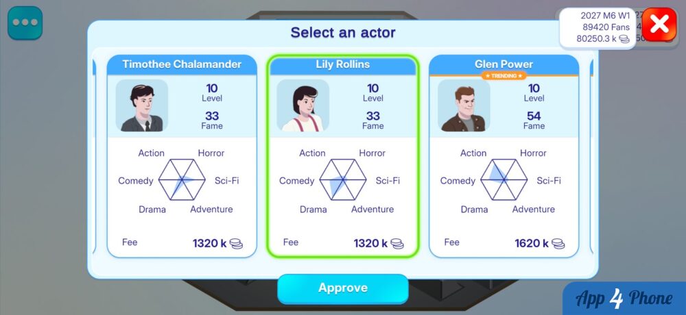 Movie Tycoon: Film Studio Sim — capture d'écran