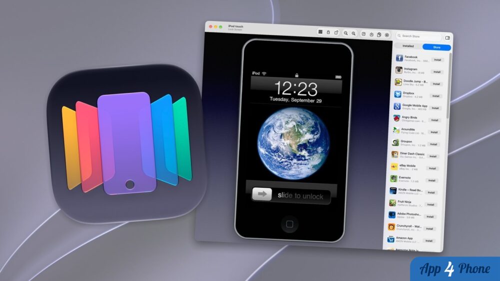 Illustration : Light Touch faithfully emulates the iPod touch 2G on your Mac