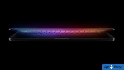 Profil d’un MacBook ouvert au design fin
