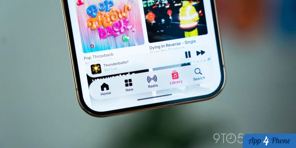 Gros plan sur Apple Music et sa navigation translucide repensée