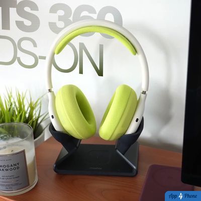 Casque Beats 360 blanc avec coussinets vert citron