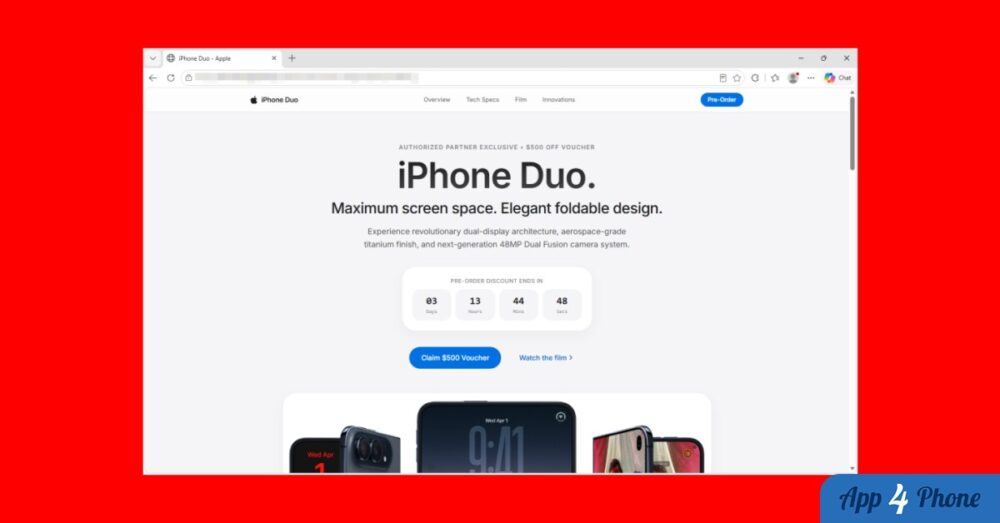Illustration : Fake iPhone Duo preorder page can steal crypto wallet data and more