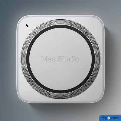 Vue plongeante d’un Mac Studio associé à la puce M5 Ultra