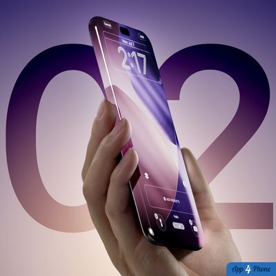 Téléphone pliable tenu en main, écran violet affiché