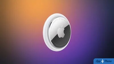 AirTag blanc d’Apple sur fond coloré