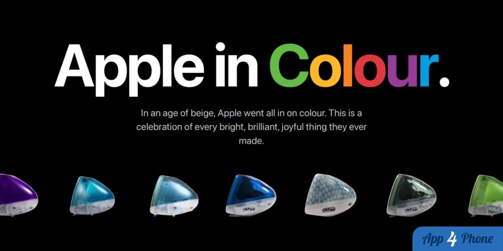 Gamme de produits Apple translucides présentés en plusieurs couleurs