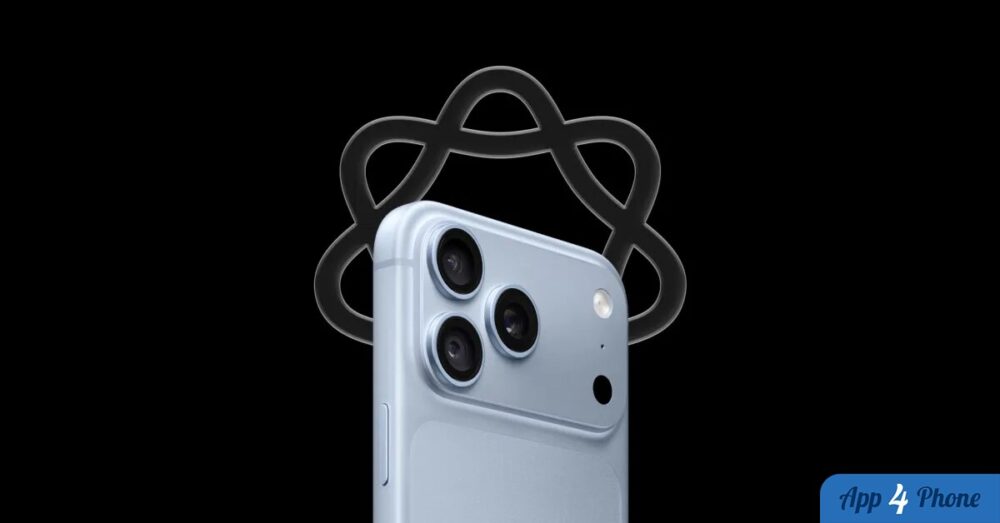 iPhone récent affichant le symbole d’Apple Intelligence au dos