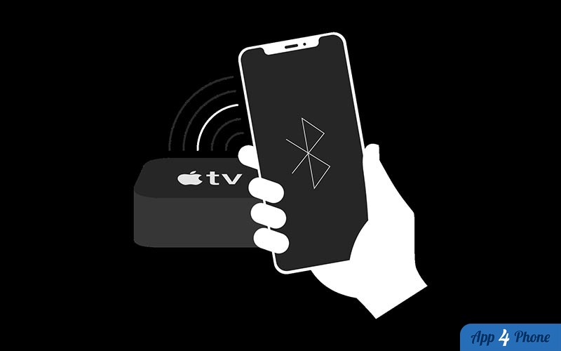 Illustration d’une Apple TV contrôlée depuis un smartphone
