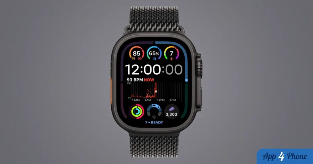 Apple Watch Ultra 4 affichant un cadran personnalisable coloré
