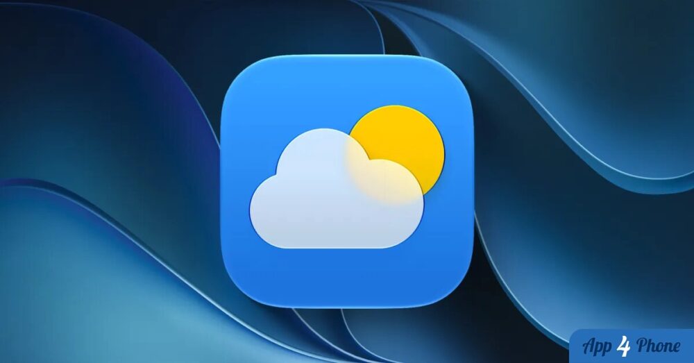 Icône de l’application Apple Weather sur fond bleu