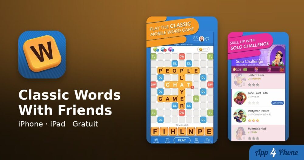 Classic Words With Friends sur iPhone, iPad