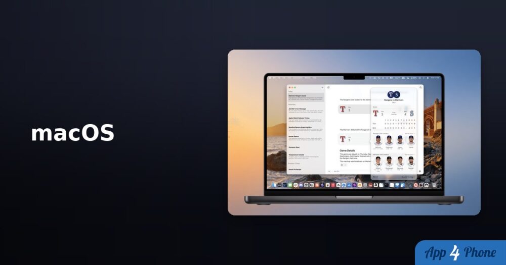 Ordinateur portable affichant plusieurs nouveautés de macOS 27 Golden Gate