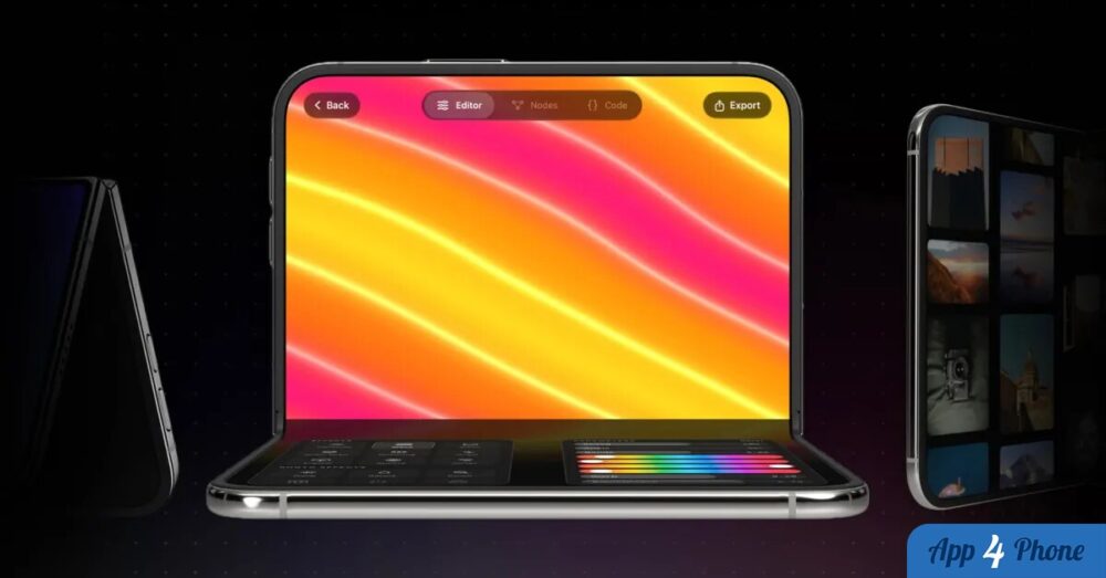 Rendu 3D d’un iPhone Duo présenté sous plusieurs angles