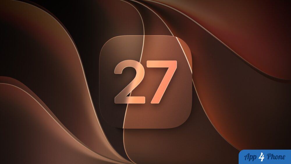 Illustration abstraite affichant le numéro de version iOS 27