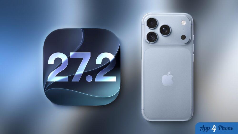 iPhone affichant l’illustration de la mise à jour iOS 27.2