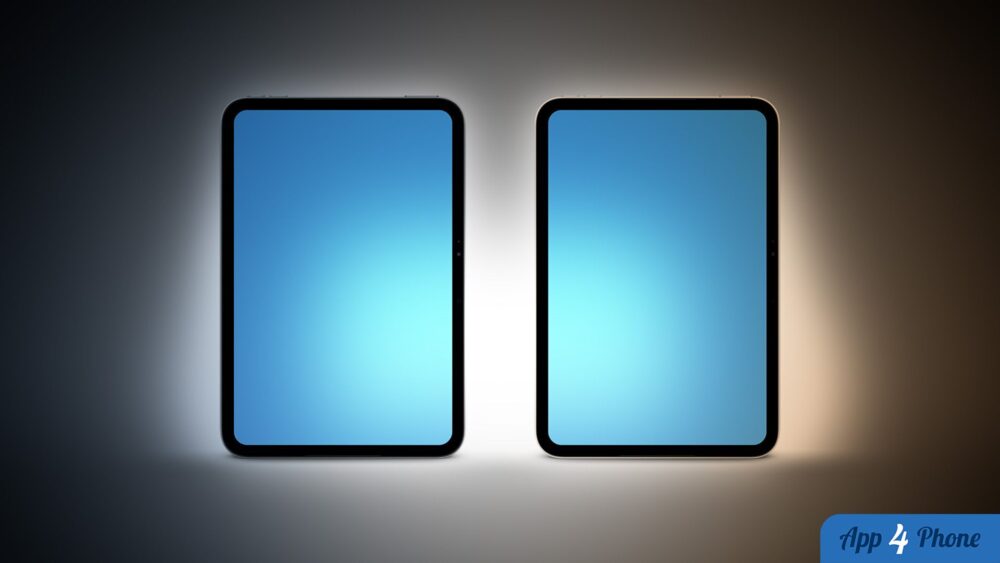 Deux rendus d’iPad mini affichant leurs écrans bleus