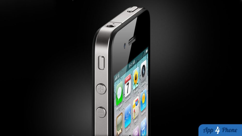 iPhone 4 présenté en gros plan, avec ses antennes métalliques visibles