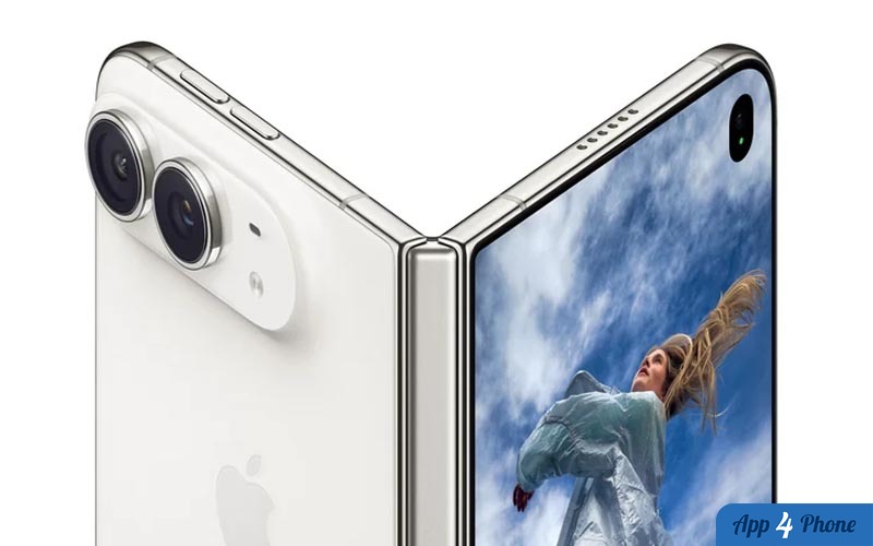 iPhone Duo pliant ouvert, montrant ses caméras et son écran