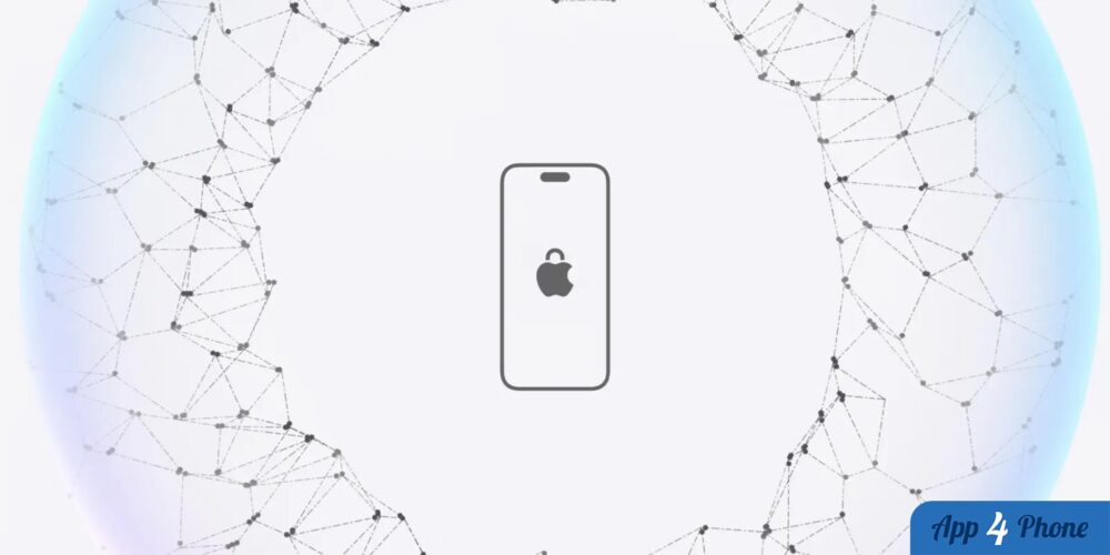 Illustration d’un iPhone Apple verrouillé entouré de connexions numériques