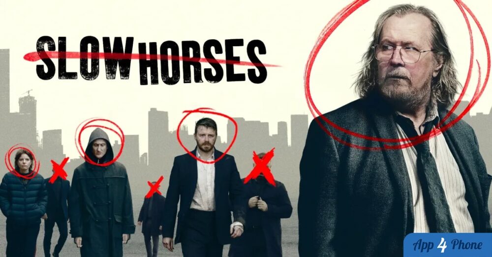 Affiche de Slow Horses montrant plusieurs agents devant Londres