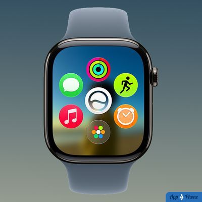 Apple Watch affichant son écran d’applications colorées