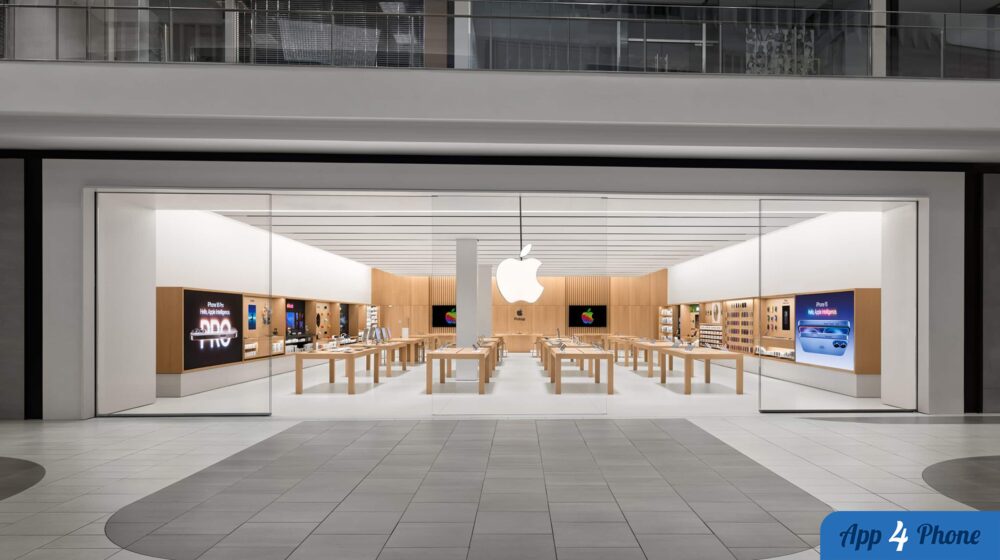 Façade vitrée de l’Apple Store Del Amo à Torrance