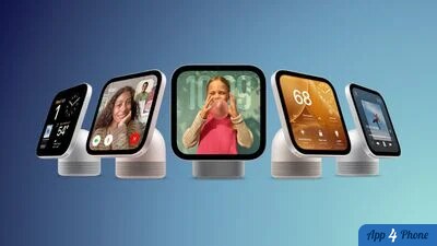 Appareils HomeView présentés sur un fond dégradé bleu