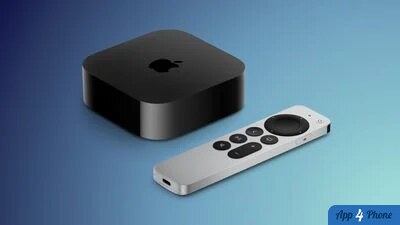 Apple TV 4K noire accompagnée de sa télécommande