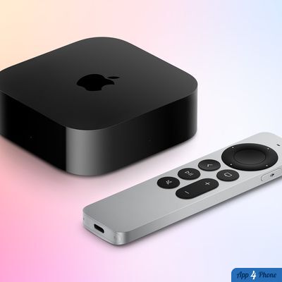 Apple TV noir accompagné d’une télécommande Siri Remote argentée