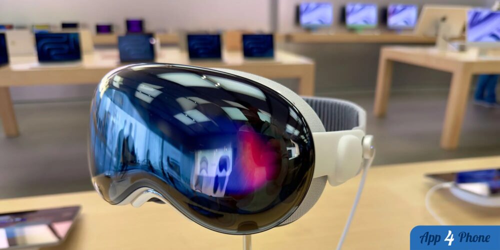 Casque Apple Vision Pro présenté dans une boutique Apple