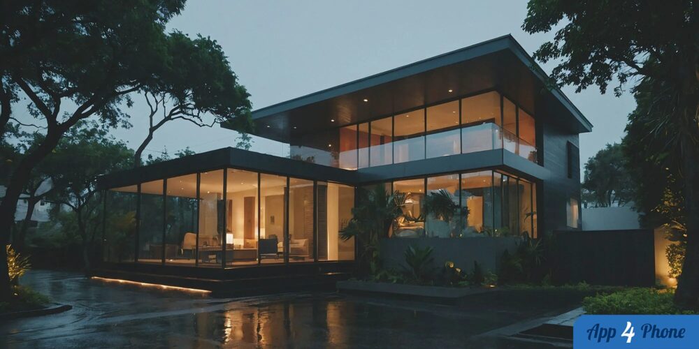 Maison moderne équipée pour la domotique et les appareils connectés