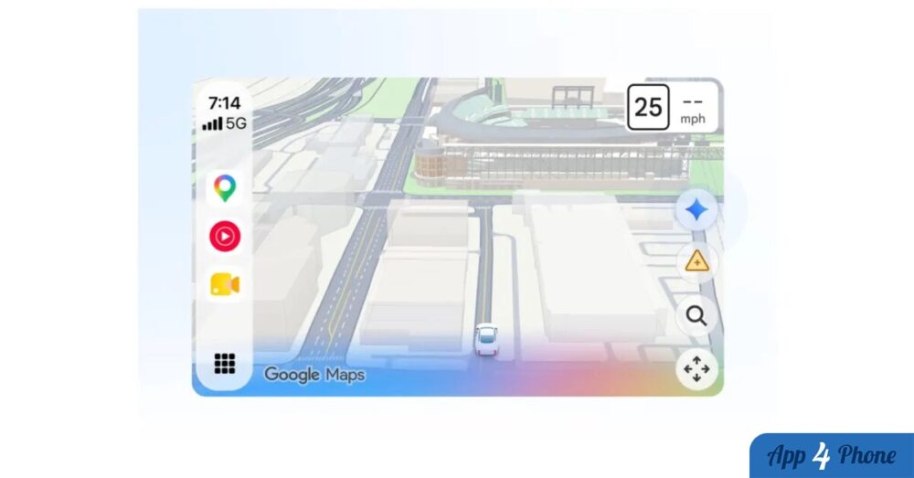 Interface Google Maps affichée sur CarPlay avec navigation routière en cours
