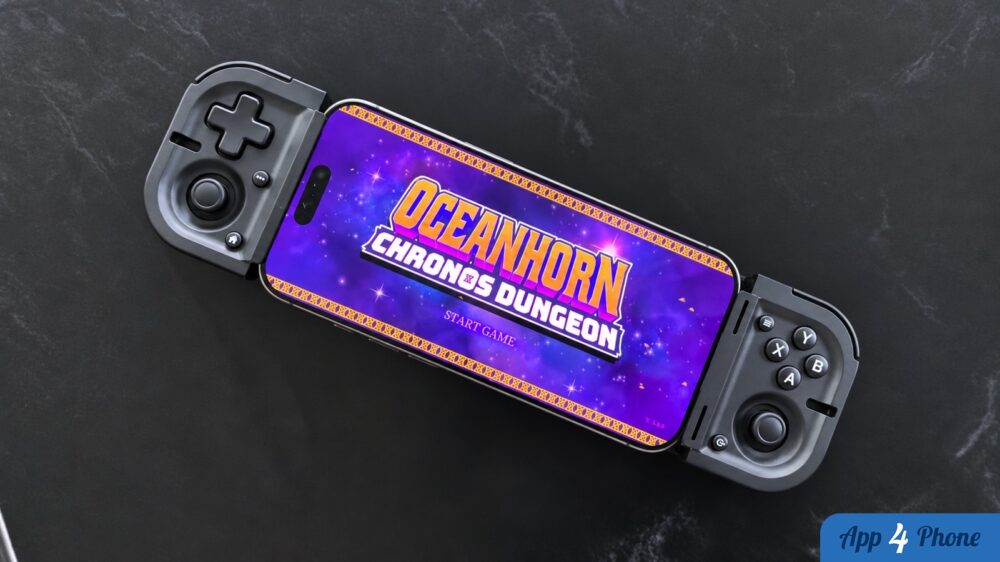 Manette Razer Prio fixée à un iPhone affichant un jeu vidéo