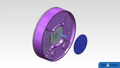 Rendu 3D du boîtier circulaire du thermostat LG