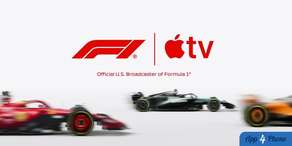 Voitures de Formule 1 illustrant la diffusion sur Apple TV